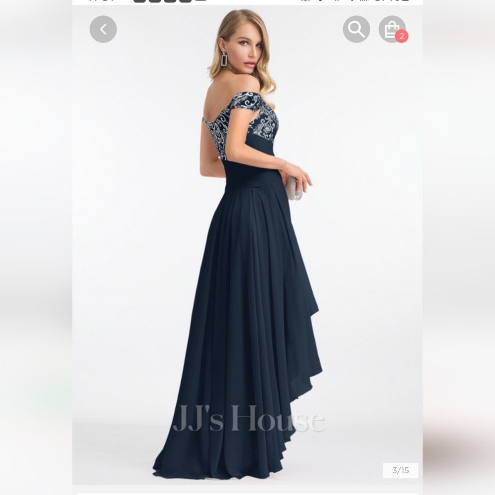 NWT JJ’s House Dress! High/Low Size 8 Navy
